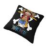 Custom Modern One Pieces Luffy Anime Cushion Cover for Sofa Soft Pirate Skull Manga Pillow Case