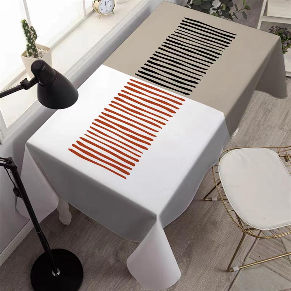 Jednoduchý voděodolný ubrus v severském stylu Obdélníkový potah na stůl Jídelní Podložka na konferenční stolek do kuchyně Obývacího pokoje Nappe Tapete