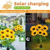6 Sunflower Solar Garden Lights -  Solar Flower String Lights