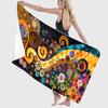 Colorful Abstract Painting with Floral Print Beach Towel - Soft, Lightweight & Absorbent for Travel, Swimming, Camping, Yoga