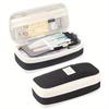 Solid Color Multifunctional Pencil Case - Large Capacity, Retractable, Macaron Shades