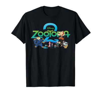 Disney Zootopia 2 Illustration Character Logo T-Shirt