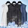 Men's Quick-Dry Ice Silk Short Sleeve T-Shirt: Breathable Loose Fit, Round Neck Sports Vest for Running and Fitness In Plus Sizes.