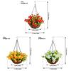 Artificial Flower Hanging Basket With Silk Flowers For Home Decor And Living Room Display