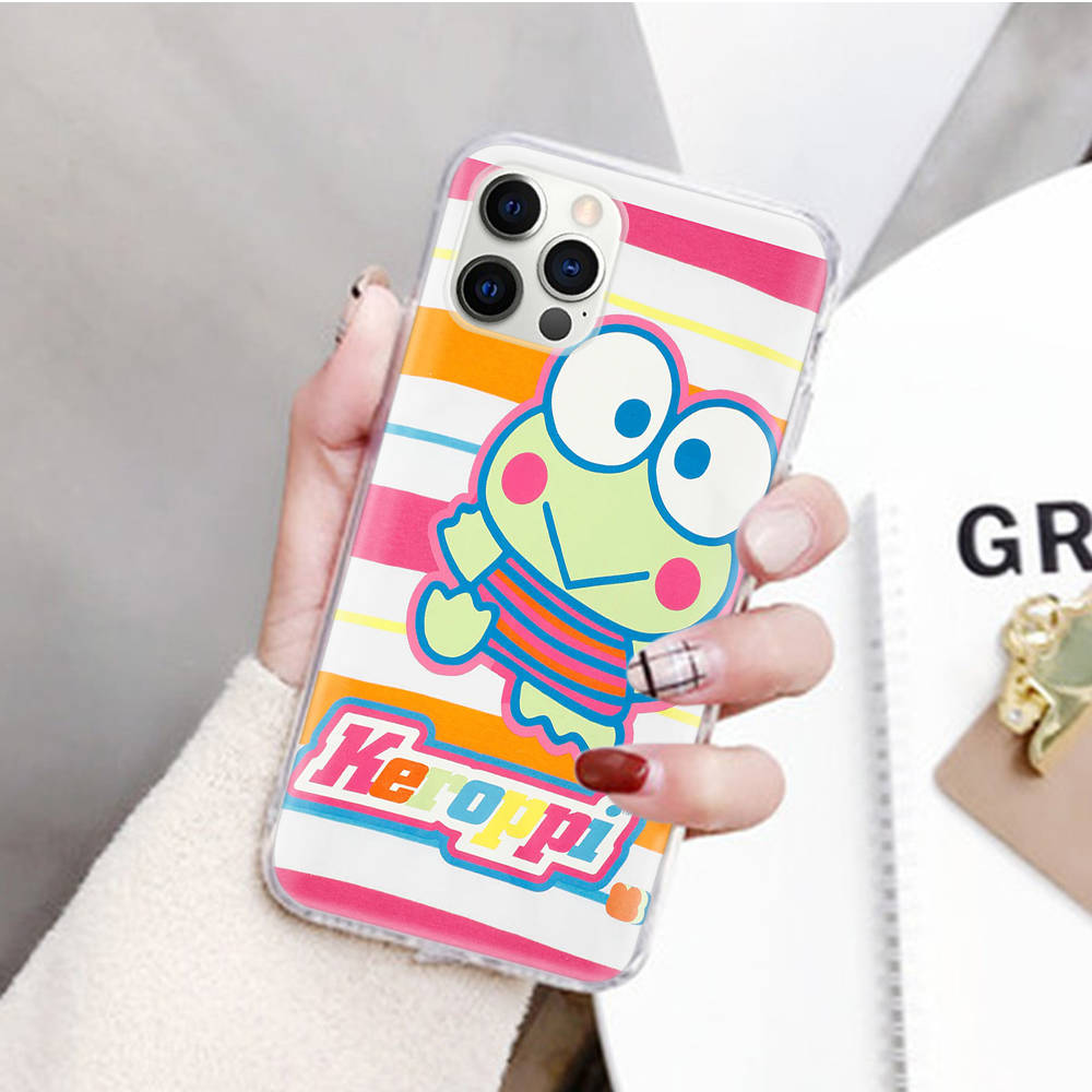 JZ9 Keroppi Transparent Case for Samsung A04 A14 A23 M33 M53 Realme 10 9 C35 C55 VIVO Y02 X80 Infinix Hot 30 Note 11 Tecno Spark 8P Pro