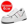 Fashion New Leathe Height Increasing Shoes for Men's 6CM Invisible Elevator Sneakers Fashion White Tennis Sport Formal Shoes Big Size 45