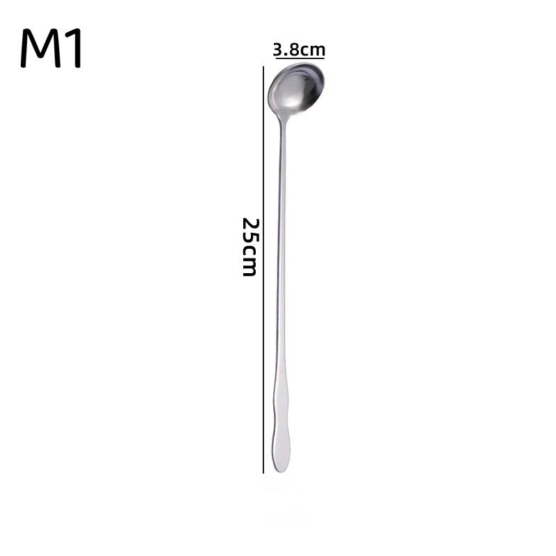 Stainless Steel Long Handle Stir Spoon Designed For Effortless Mixing In Cocktails And Teas
