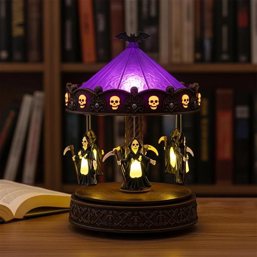 Carousel Light - Halloween Horror Reading Light, Halloween Night Light, Vintage Carousel Decoration