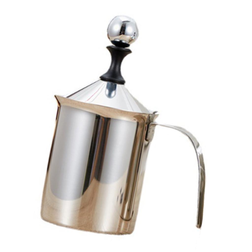 Manual Milk Frother Fine Foaming Ergonomic Handle Stainless Steel Coffee Milk Frother for Home Use