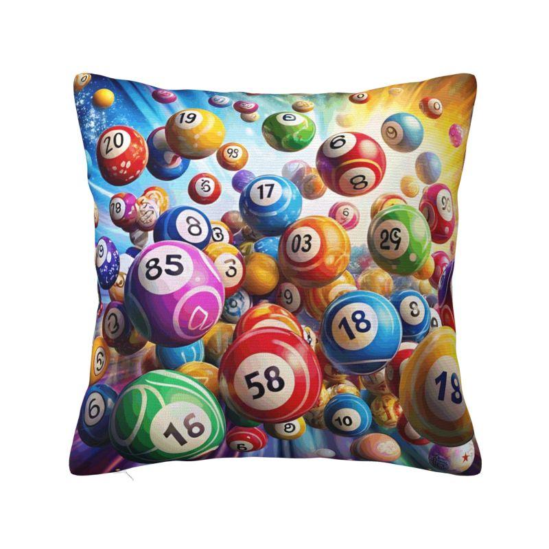 Heißes Spiel Bingo Bälle Karten Kissenbezüge Heimdeko D-Druck Sofa Stuhl Kissenbezug Polyester Weicher Kissenbezug