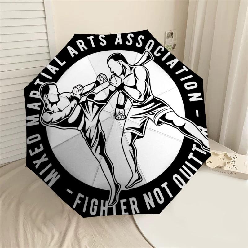 

1PC Mixed Martial Arts Association Umbrella-8-Rib Reinforced, Automatic Open, Lightweight & Durable, Cute Fashion Accessory for Outdoor, Beach, or Cas