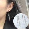 Korean Jewelry Women Long Tassel Drop Earrings Chain Metal Texture Dangle Brincos Statement Earrings Bijoux Gift EB126