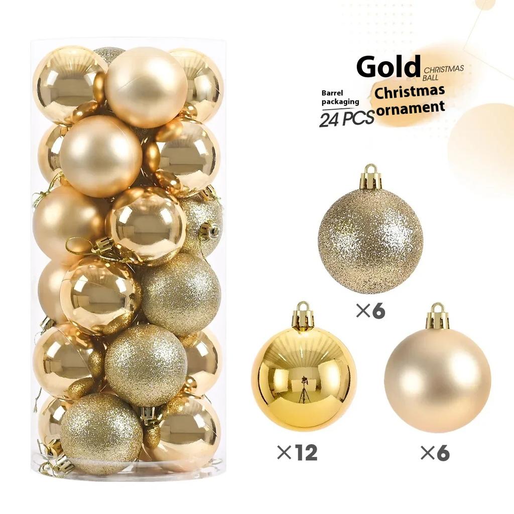 24pcs 6cm Christmas Tree Balls Big Christmas Ball Multicolor Ball Decorations Christmas Tree Ornaments Set for Home Party