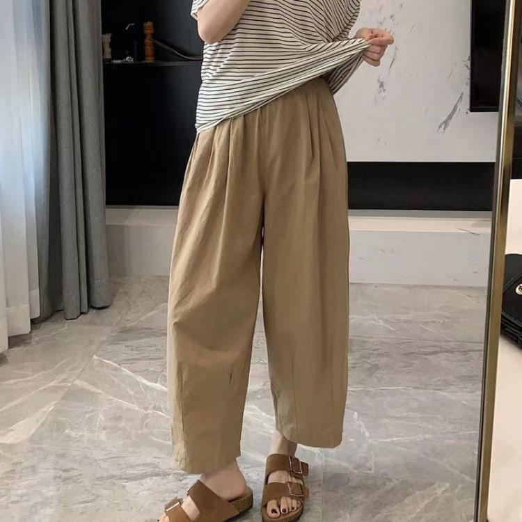 Women's Casual Pants High Waisted Casual Straight Leg Pants Loose Haren Pants Cropped Pants
