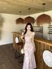 Plus Size Women's Summer Stand Collar Jacquard Slim Fit Qipao