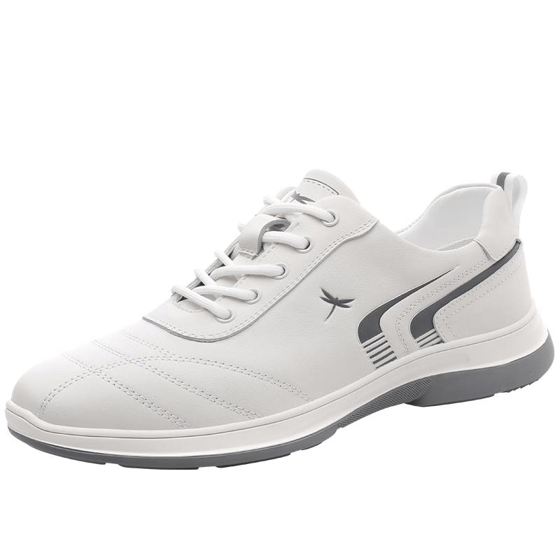 Hongqingting Men s Leather Low-Top Casual Sneakers 43
