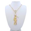 Santa Muerte Necklace Figaro Chain Santisma Muerte Pendant/Charm St. Jude Men's Women's Necklace