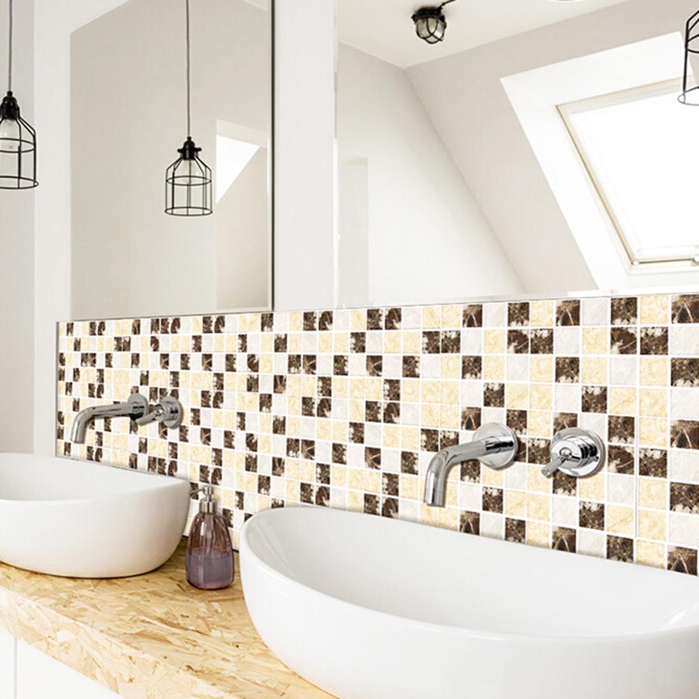 15 Uds pegatina impermeable DIY azulejo pared 3D cocina baño decoración