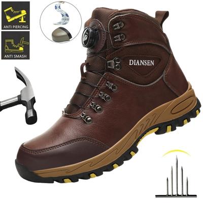 Wasserdichte Sicherheitsstiefel Herren Unzerstörliche Stahlkappen-Arbeitsstiefel Durchstoßfest Anti-Smash Sicherheitsschuhe Hombre Bikerstiefel Für