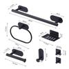 Stainless Steel No-Drill Towel Ring Holder Set Bathroom Wall Mount 4/5/7 Piece Kit In Black Gold
