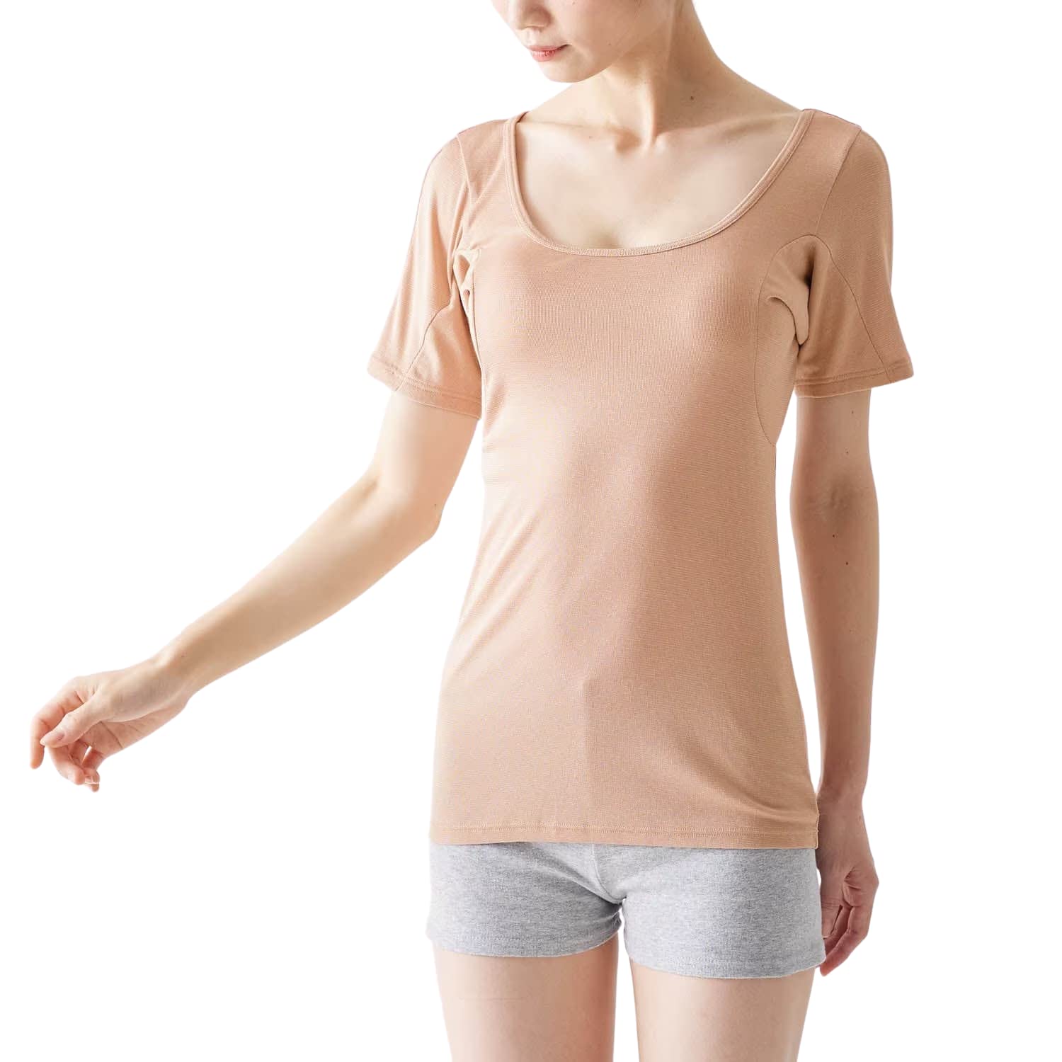 

Внутренний Тяжелый Хлопок Впитывающий Пот M [BELLEMAISON] Женская Рубашка, Свитер, Рукава Три Четверти, Смесовый, Нижнее Белье, Saralyst, Бежевый, бежевый