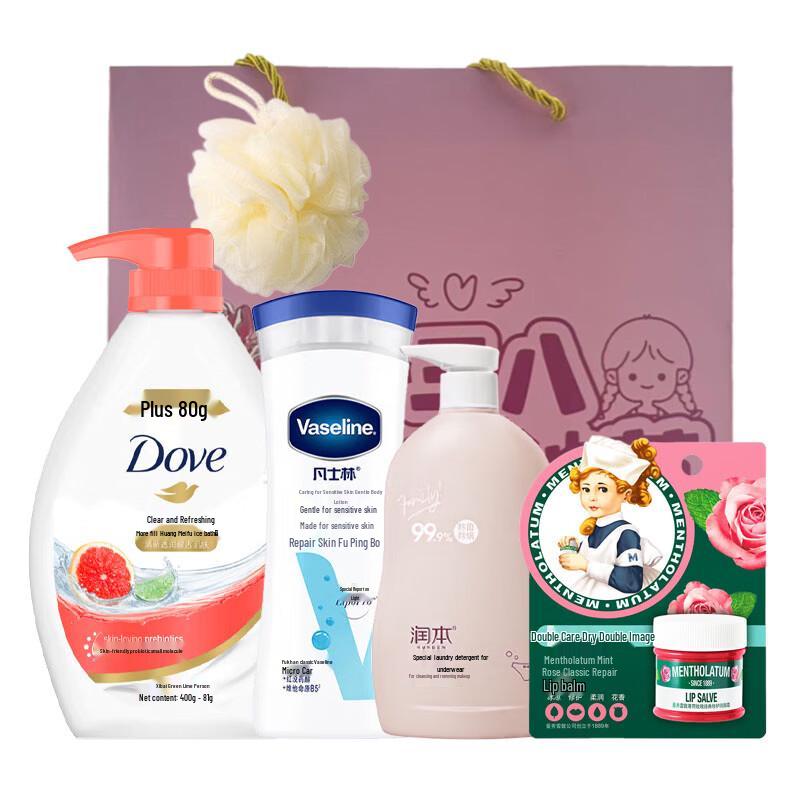 

Подарочный набор Dove Special Edition (Гель для душа, Лосьон для тела, Стиральный порошок, Бальзам для губ)