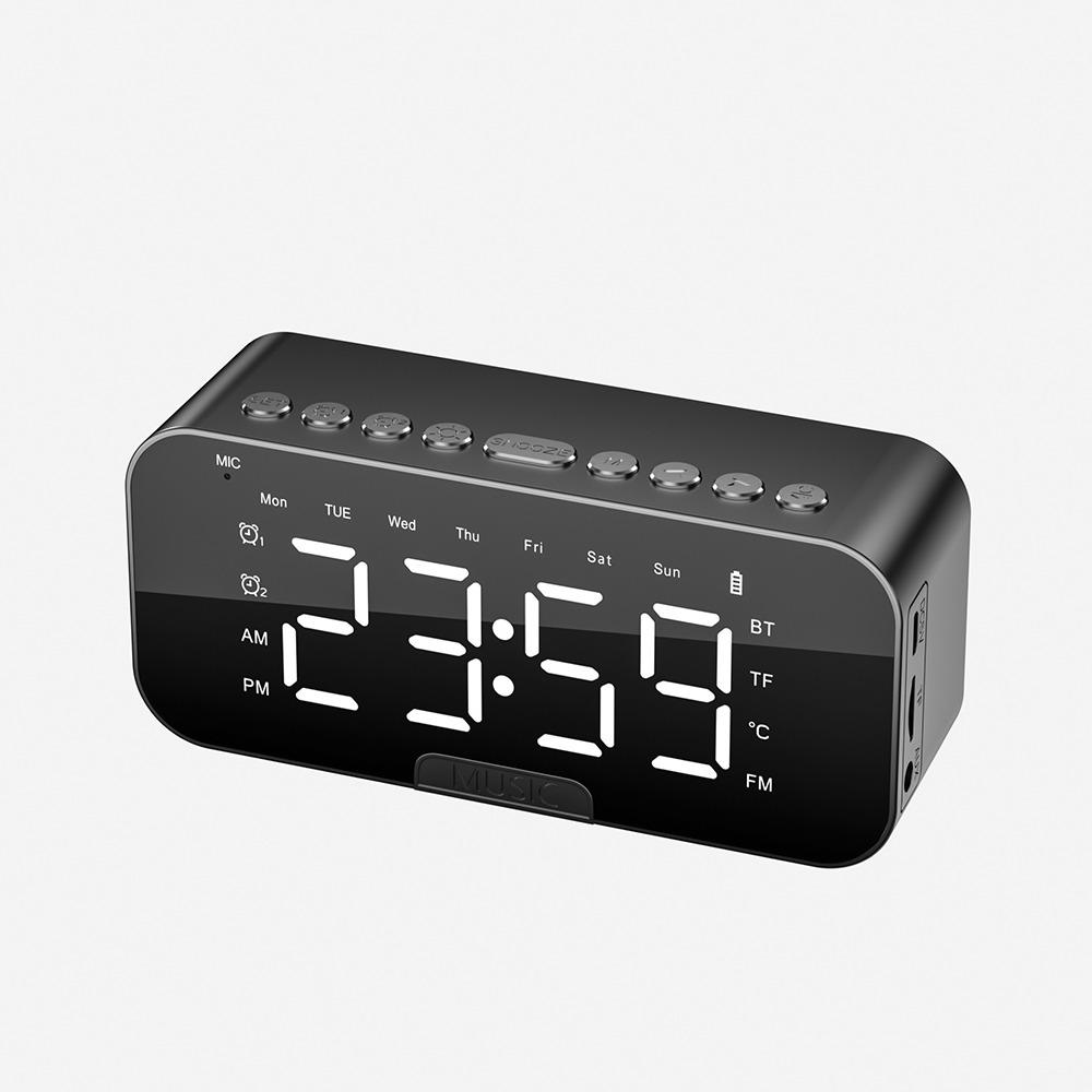 

LED Display LED Digital Alarm Clock FM Radio Function Digital Display Temperature Display Clock Multifunctional чорний