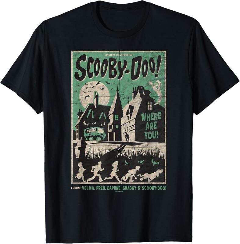 Unisex Scooby-Doo, Mystery Inc. Haunted House Movie Poster T-shirt S