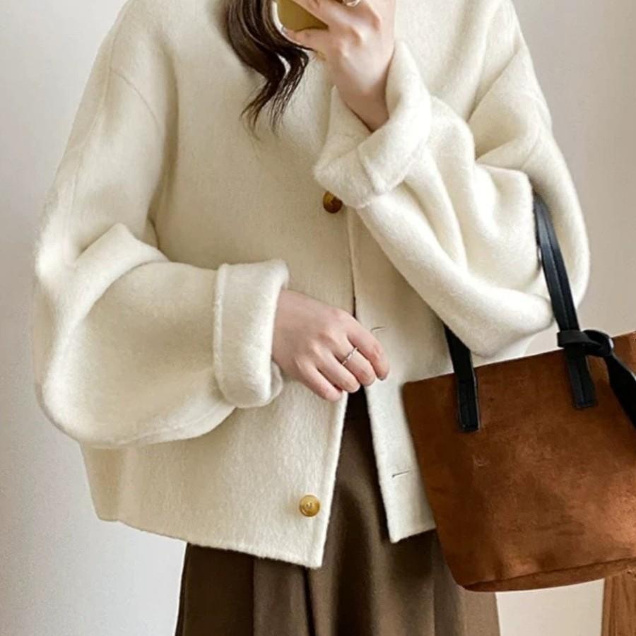 New Spring Double-Sided Wool Petite Women's Korean Light Luxury Hepburn Style Short Coat