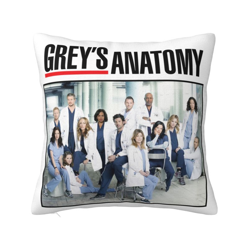 Custom Greys Anatomy Cartoon Collage Nordic Pillow Cover Decoration Car Cushion