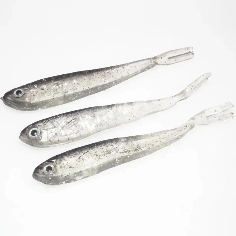 10 Stück weiche Angelköder Silikonköder 7,5 cm zum Angeln Shad Swimbait Wobbler Künstliches Angelgerät Weiche Fliegenfischköder Köder
