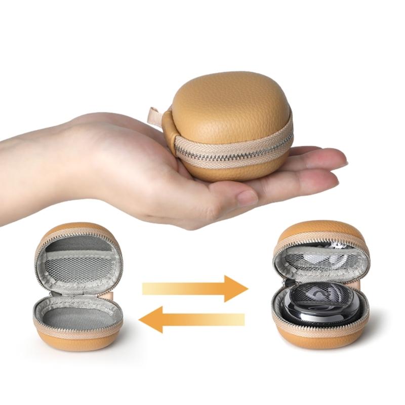 PU Leather Headsets Storage Case Bag DustProof With Mesh Pockets Shockproofs for iFLYBUDS Nano+ Headphones