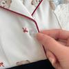 [Good night bear length] Autumn pajamas women's acetic acid fabric long-sleeved trousers bear cute wind loungewear women