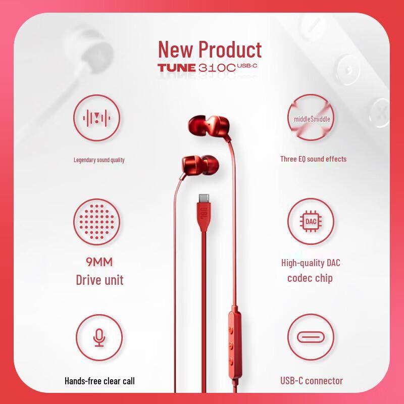 JBL TUNE 310C Type-C In-Ear Wired Earbuds