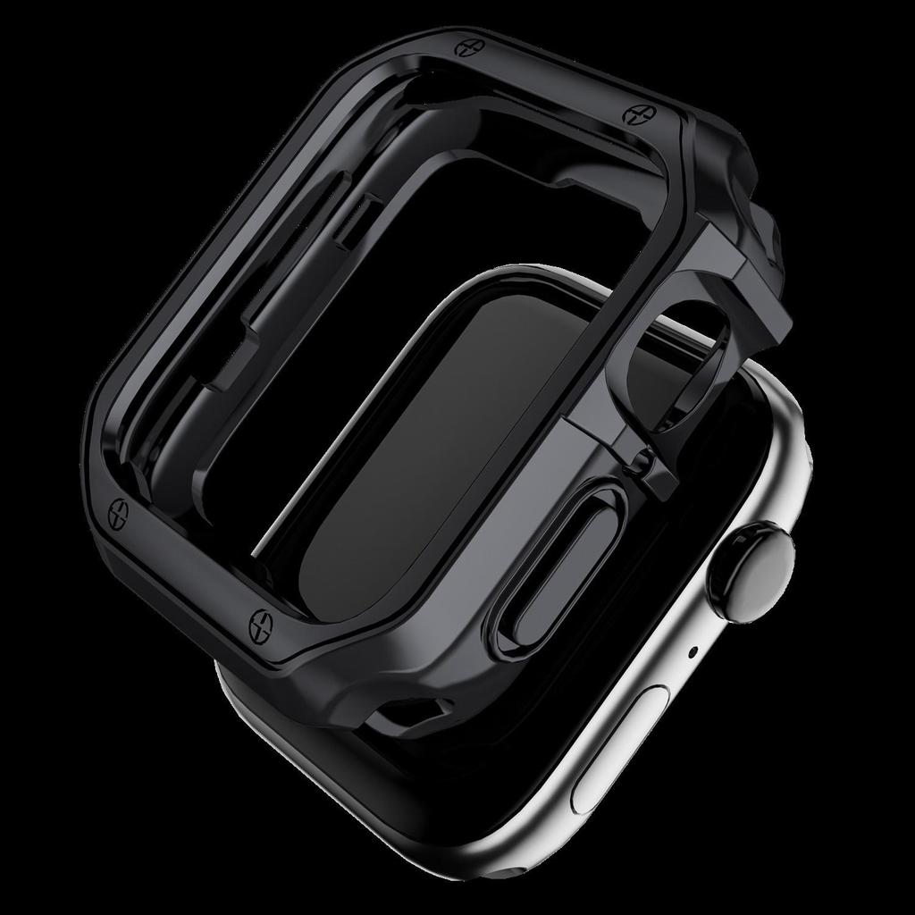 Apple Watch iWatch 7 TPU Protective Case - Electroplated Metallic Texture, Drop-Proof, Fits Series 2-7