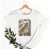 Vintage Oriental Woodblock Print Tiger Red-Crowned Crane Forest , White Traditional Cultural Wildlife Elegant Casual Artistic Graphic Tee