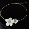 1pc Adjustable White Floral Necklace, Elegant & Versatile, Suitable For Women Everyday Wear, Vacation, Party And As Gift