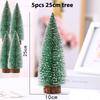 5pcs Mini Christmas Trees Green Tower Pine Cedar Desktop Artificial Christmas Tree for Xmas Party DIY Home Decors 10/15/20/25cm