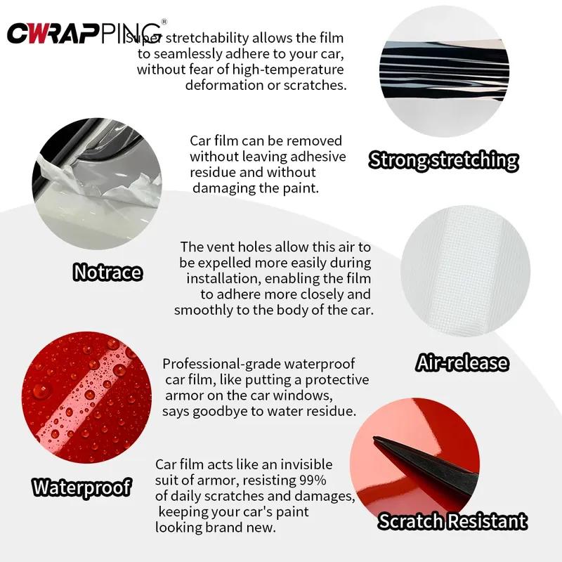 Car PET Vinyl Wrap Film Self Adhesive Vinyl Decal Bubble Free Console Computer Laptop Skin Cover Air Release Foil Car Styling