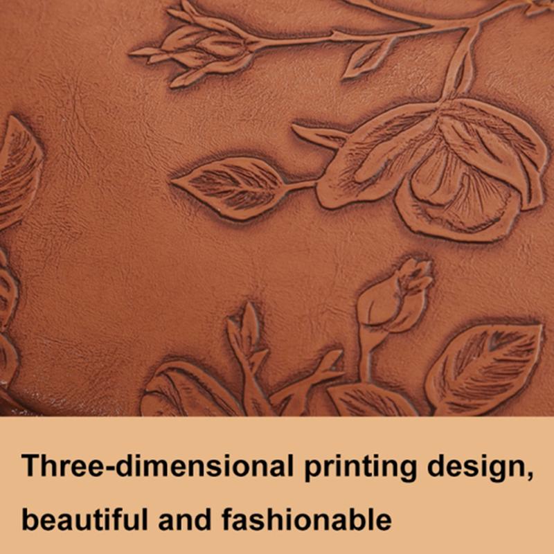 Retro PU Leather Cosmetic Bag Printing Design Travel Toiletries Storage Bag