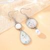 Elegant Inlaid Synthetic White Turquoise Imitation Pearl Dangle Earrings for Women  Exquisite Banquet Jewelry Accessories