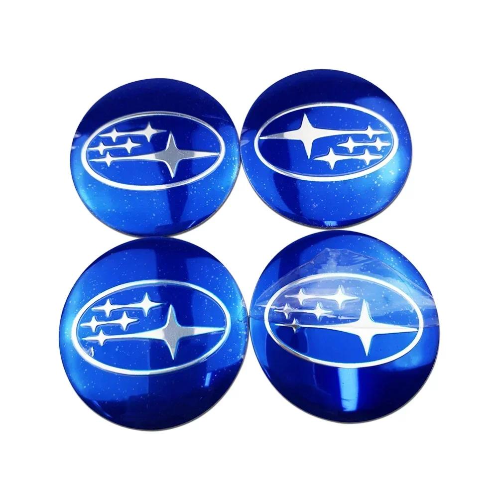 For Subaru WRX BRZ DRL XV STI Outback Legacy Forester Impreza Tribeca 4pcs 60/65mm Car Wheel Center Emblem Stickers Hub Decals Y12