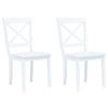 VidaXL 2x Solid Hevea Wood Dining Chairs Dinner Chairs Meal Chairs Kitchen Chairs Living Room Chairs 247356