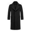 Men's Double-Breasted Trench Coat Notched Lapel Button Down Knee-Length Business Casual Long Jacket Overcoat for Men Fall Winter Coat With Pockets