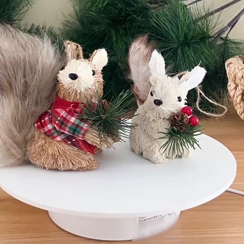 Handcrafted Hanging Squirrel Holiday Decoration Foam Christmas Ornament For Indoor Window Desktop Holiday Display