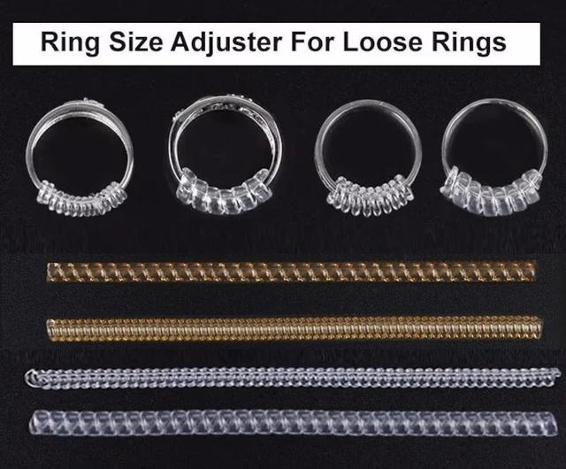 1/4pcs Ring Size Reducer Tools Spiral Spring Based Rings Adjust Invisible Transparent Tightener Resizing Tool Jewelry Guard