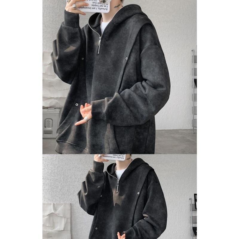 Men's Clothing Tie-dye Hooded Sweatshirt Retro Autumn Trendy Brand Loose Top New Bottoming Long Sleeves