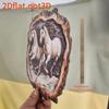 Ornament din lemn plat 2D cu animal, rustic, cal, pasăre în copac, semn de bun venit pentru intrarea casei de fermă, terasă, living, decor birou