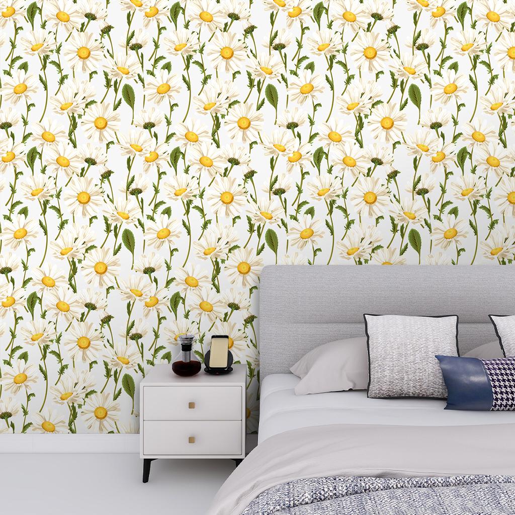 Vintage Daisy Peel and Stick Wallpaper Floral Self Adhesive Wallpaper Removable Contact Paper for Bedroom Living Room Wall Decor