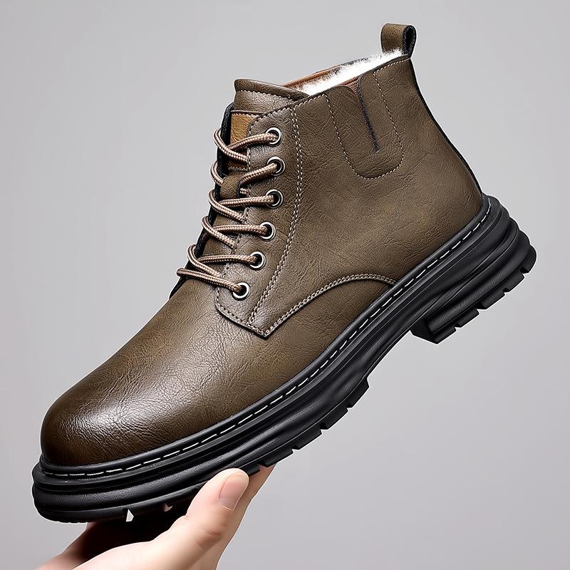 

Ботинки Мартин мужские высокие на платформе, ботинки-локомотивы, кожаная обувь, мужские полусапоги, трендовая обувь, британские кожаные ботинки 44